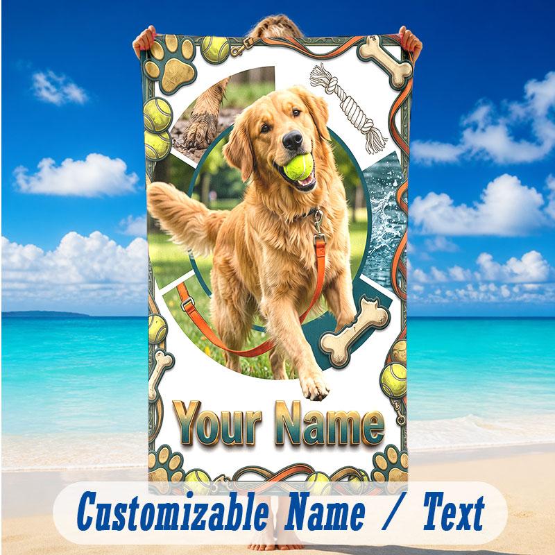 Adventure Journey Theme Beach Towel Personalized Custom Name & Text Soft Quick Dry Beach Towel for Swimming Travel