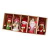 Santa Claus Costume Set 5pcs Plush Christmas Ornament Hanging Decoration Handmade Doll Gift Holiday Tree