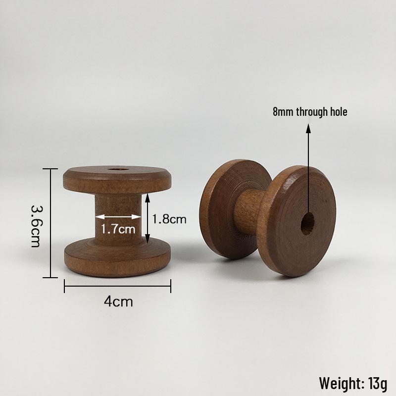 Ретро деревянная катушка: Ностальгический ручной органайзер для ниток для вышивки крестом и рукоделия.