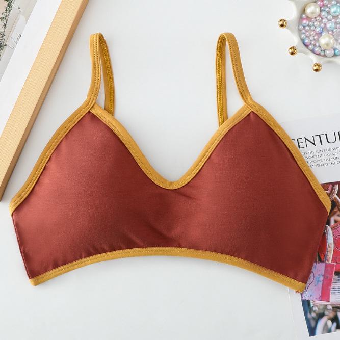 Summer Candy Color Patchwork Bandeau Camisole with Chest Pad and Anti-Exposure Back for Girls