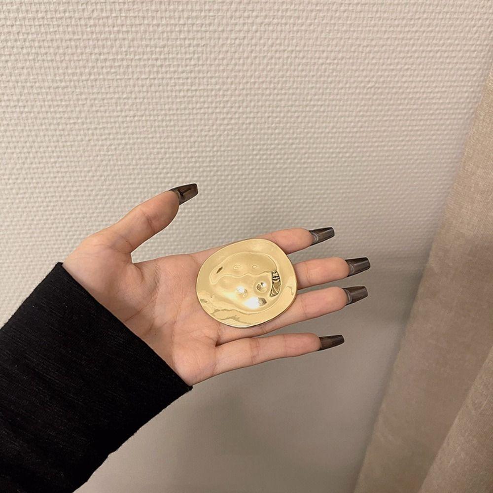 Zinc Zinc Alloy Round Slice Brooches Jewelry Accessories Big Statement Irregular Brooch Temperament   Women