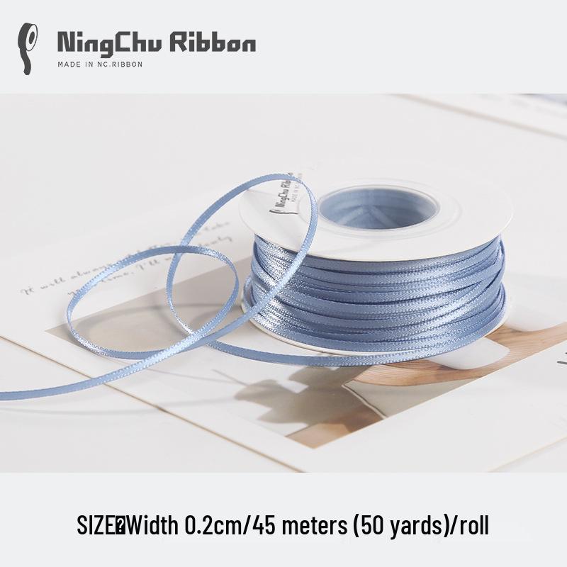 Двусторонняя атласная лента 2 мм для закладки, свадебных бантов и подарочной упаковки