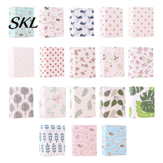 Transparent Inner Bag Photo Album Mini Printed Fabric Slip-In Album, Portable Floral Print Scrapbook with Sleeve Pages, Lightweight Cover Pocket
