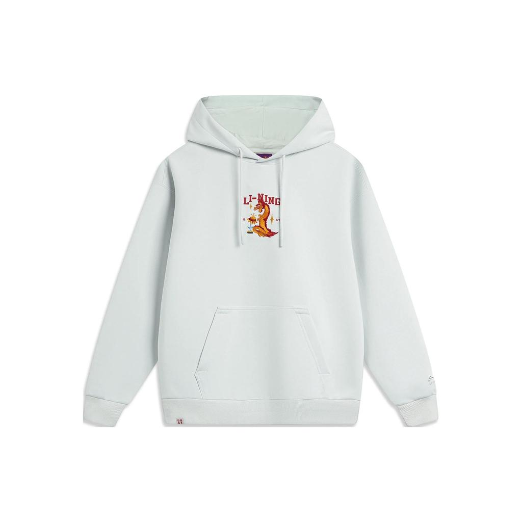 Li Ning Sports Lifestyle Series Zodiac Year New Year Edition Letter Print Hooded Pullover Loose Anti-Static Sweatshirt Unisex Sweatshirt AWDU049-4