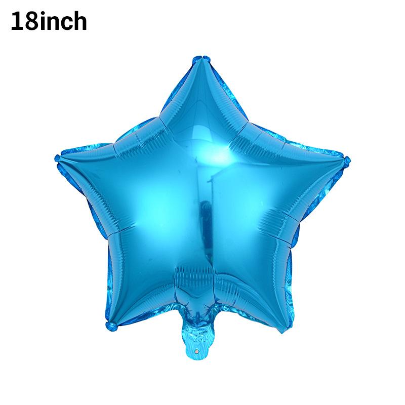18-Inch Light Version Of Pentagram Aluminum Film Balloon Solid Color Star Balloon Aluminum Foil Birthday Party Decoration Arrangement