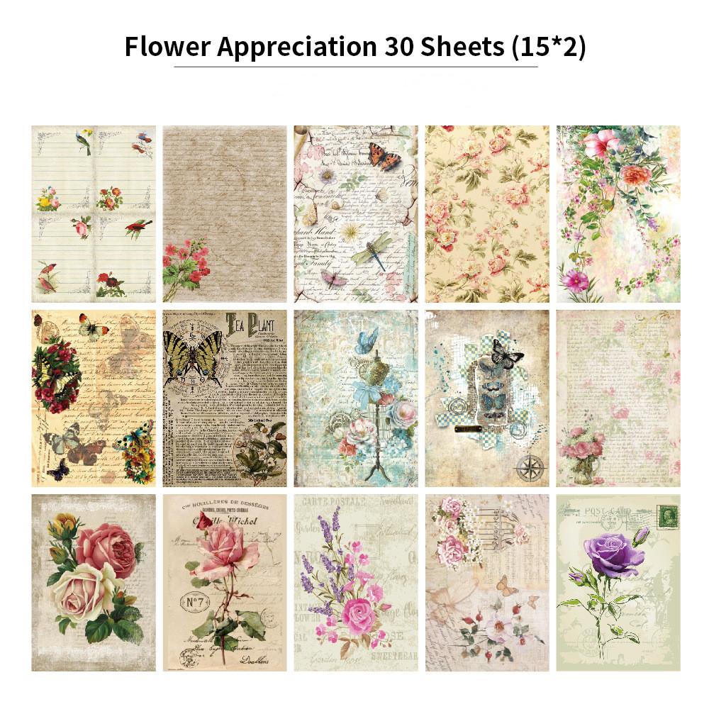 30Pcs American Vintage Style Magazine Newspaper Material Paper Scrapbooking Journal Book DIY Background Decoration Bottom Paper