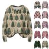 Пуловеры с длинным рукавом для женщин, с круглым вырезом, повседневные, милые, с принтом, вязаные, оверсайз