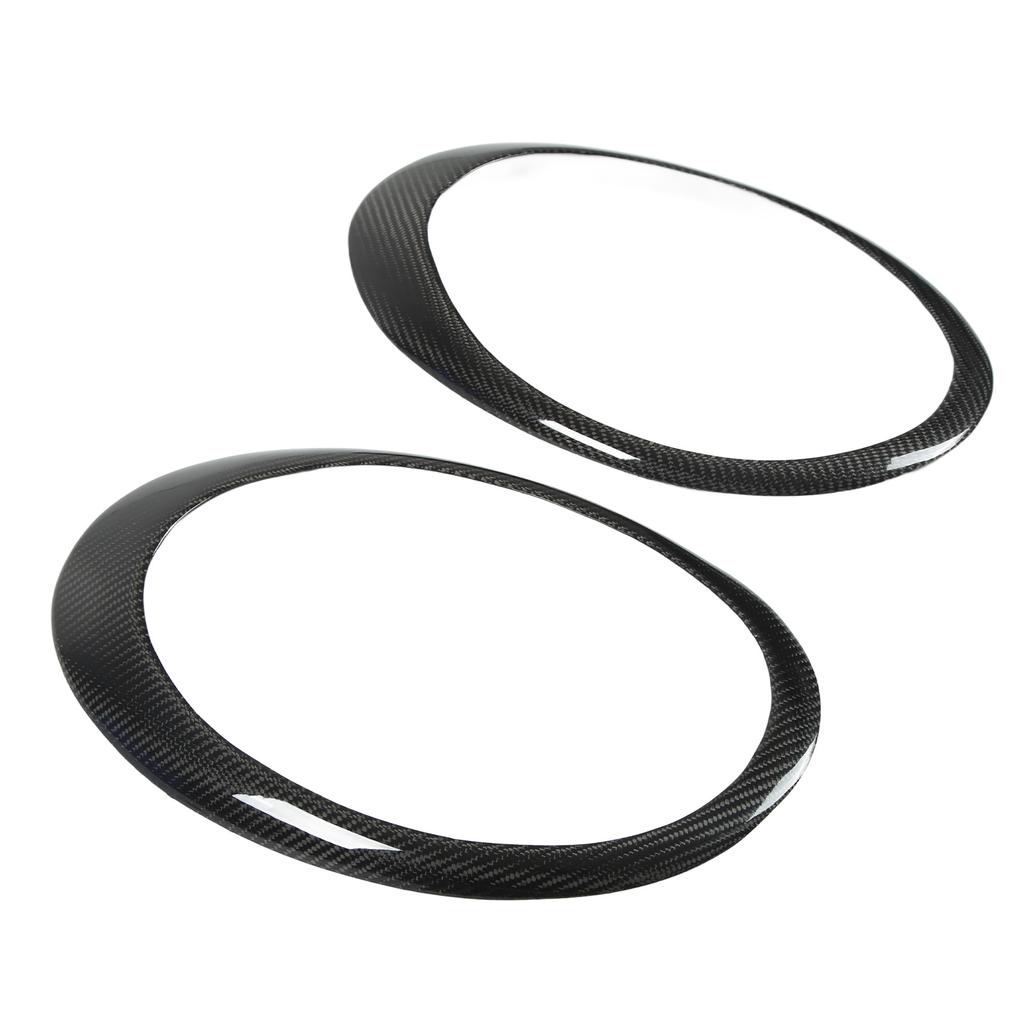 Pair Front Headlight Frame Carbon Fiber Car Lamp Cover Trim Replacement for 911 997 GT3 2005?2010