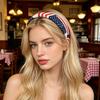 Женская повязка на голову Флаг США День Независимости Узор Звезды и Полосы Повязка на голову Наполнение губкой Нескользящий обруч для волос Праздничная вечеринка Аксессуар для волос