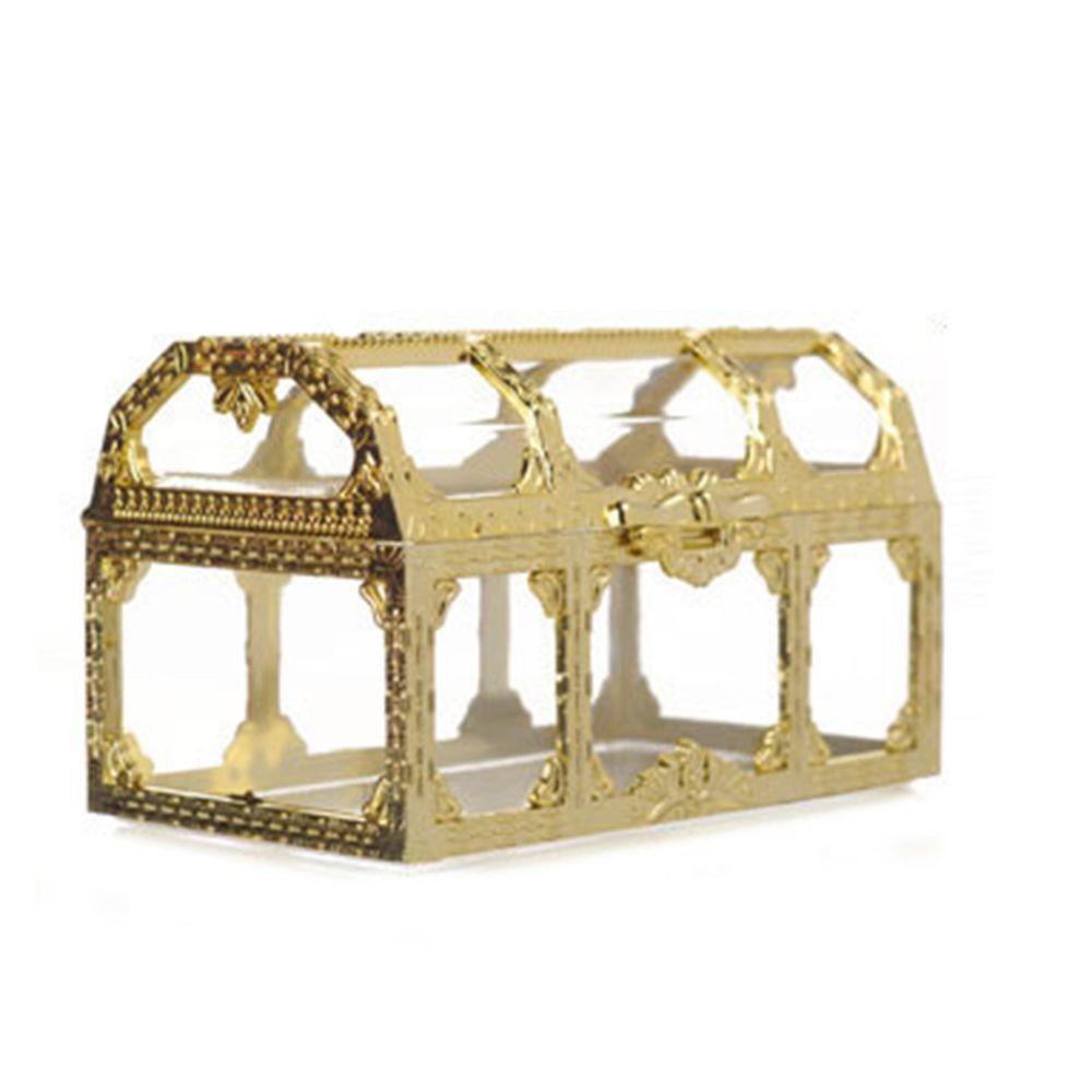 Plastic Transparent Souvenir Trinket Organizer Candy Box Pirate Treasure Chest Jewelry Storage