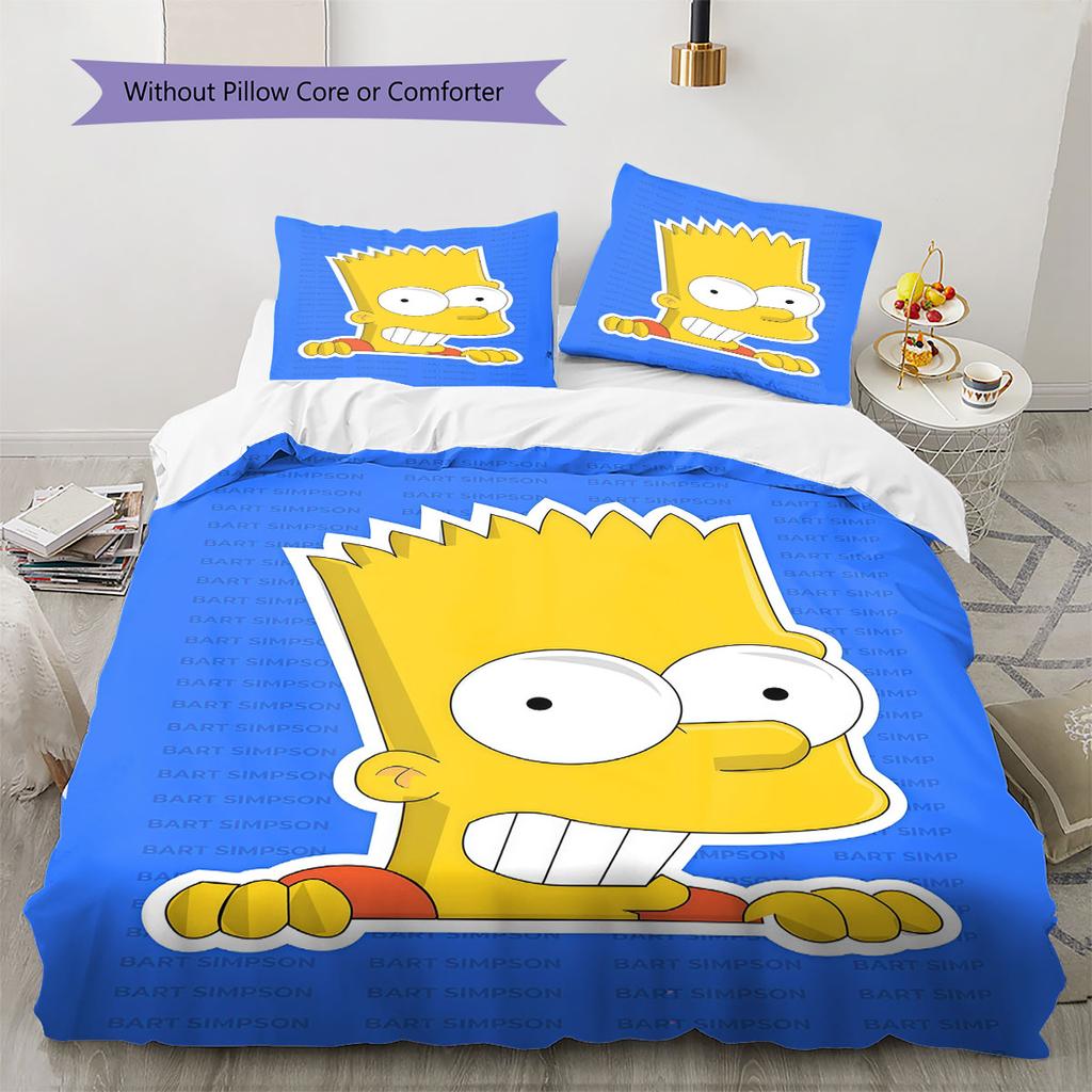 Bart Pattern Bedding Home Decoration Birthday Gift ( 1 duvet cover + 2 pillowcase, without core),fan merchandise.