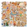 50pcs Capybara Stickers Set Cartoon Design Mini Adhesive Note Decoration for Diary Album Phone Home School
