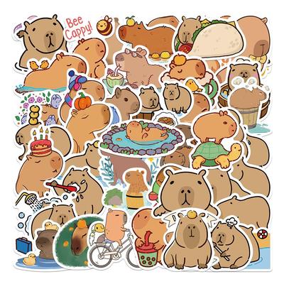 50 шт. Набор наклеек Capybara с мультяшным дизайном, мини-наклейки для заметок, украшение для дневника, альбома, телефона, дома, школы