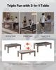 214cm Pool Table Combo Set, 3-in-1 Multi Game Billiards Tables with Dining Top and Ping Pong, 2 Benches for Storage and Accessory, Includes Ball Cue