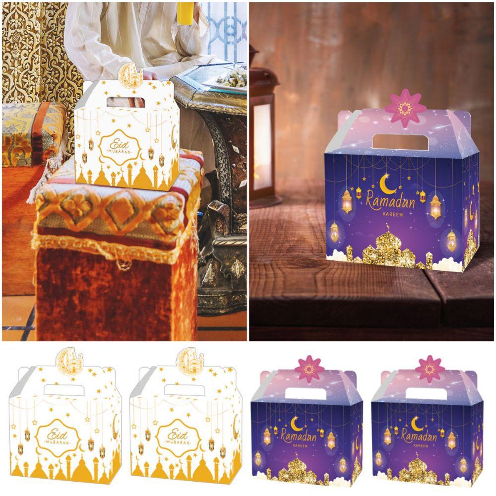 12 шт. Подарочная коробка Рамадан со смешанными узорами Бумажная упаковочная коробка Конфеты Закуски Сахар
