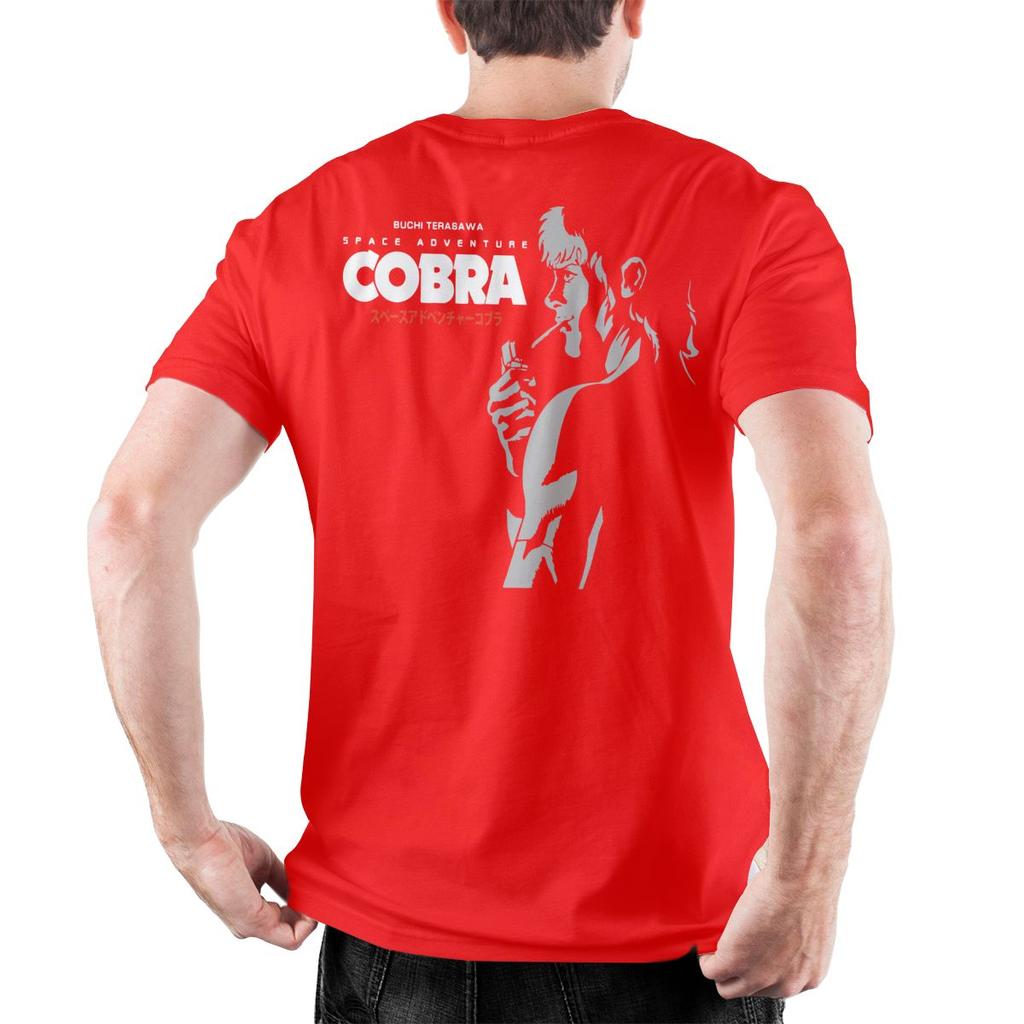 Футболки Space Adventure Cobra Мужские из чистого хлопка Винтажная футболка Круглый вырез Аниме Ретро Футболка Короткий рукав Топы Большой размер
