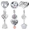 S925 Sterling Silver True Best Friend Promise Heart Pendant Love Beads Fit  S925 Original Charms Bracelet DIY Women Jewelry