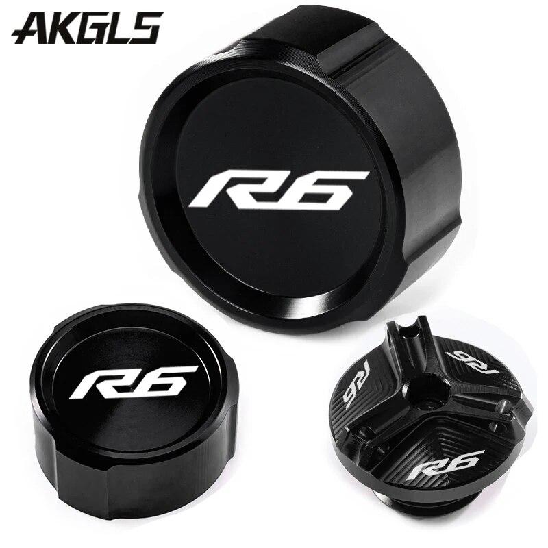 Front and Rear Brake Fuel Tank Cap and Filler Cap Protection Accessories For Yamaha R6 YZF R6 Yzfr6 YZF-R6 2010- 2022