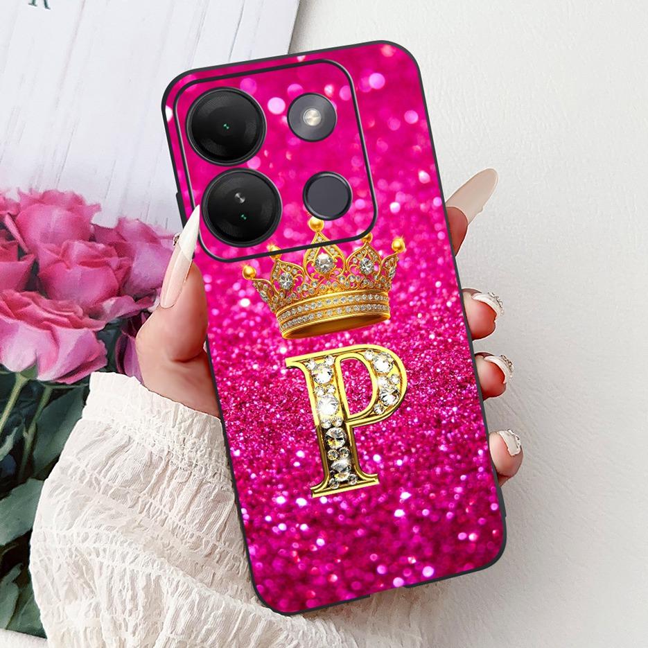 Для Infinix Smart 7 HD Чехол X6516 Роскошный Чехол с Буквами Мягкий Силиконовый Чехол для Телефона Для Infinix Smart 7 Plus Smart7 X6515 X6517 Сумки