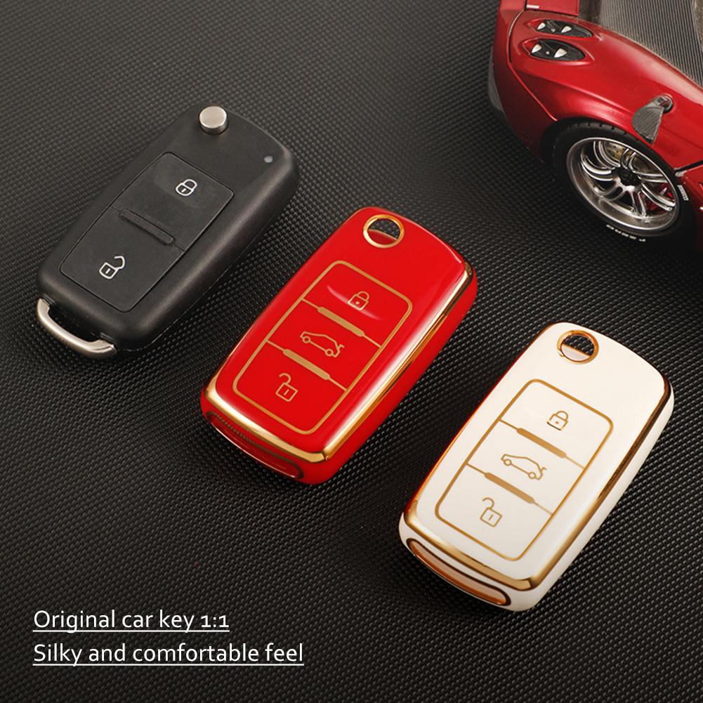 Чехол для автомобильного ключа из ТПУ для Volkswagen VW Polo Golf Passat Tiguan Beetle Caddy T5 Up Eos Skoda Octavia Seat Leon