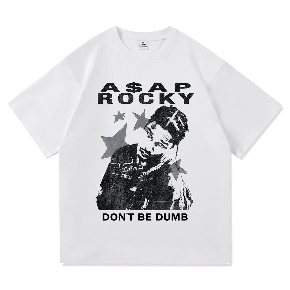 AAP ASAP Rocky Dont Be Dumb album graphics cotton mens shirt 2026 Summer shirts Womens Y2k Hip Hop Short Sleeve Top