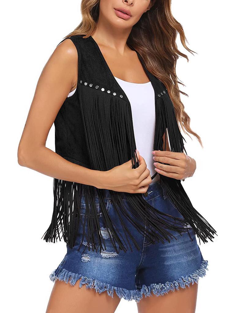 Women’s Summer Suede Tassel Cardigan Vest