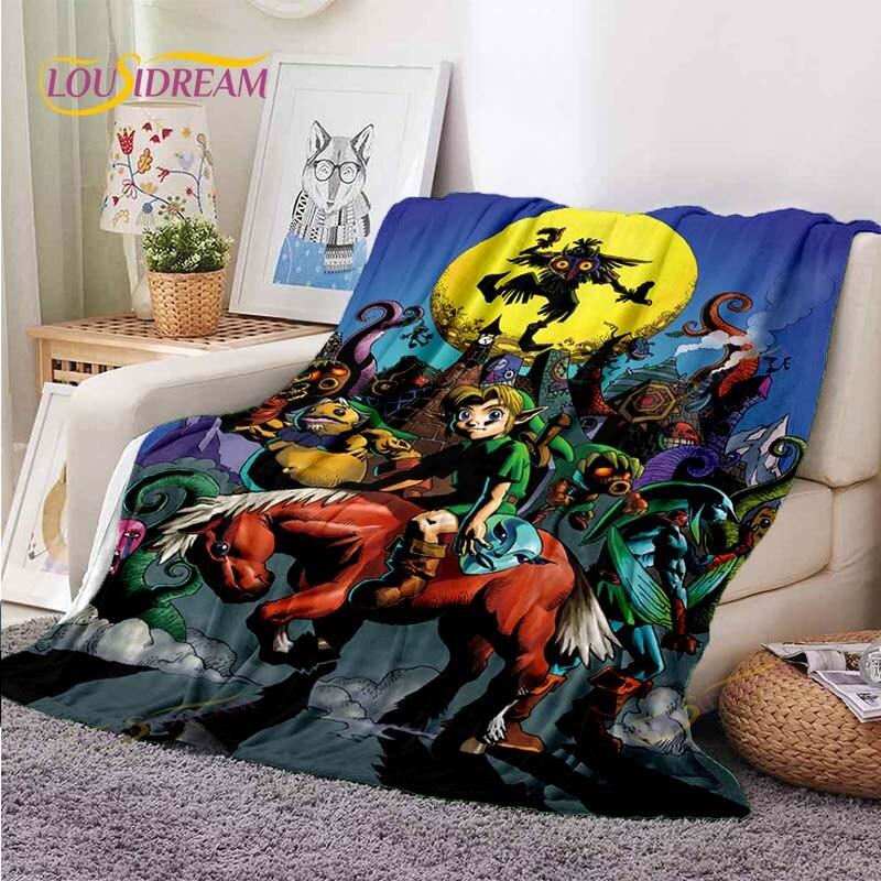 Милое одеяло с рисунком Зельды, пододеяльник для дивана, дорожное постельное белье, фланелевое одеяло, покрывало