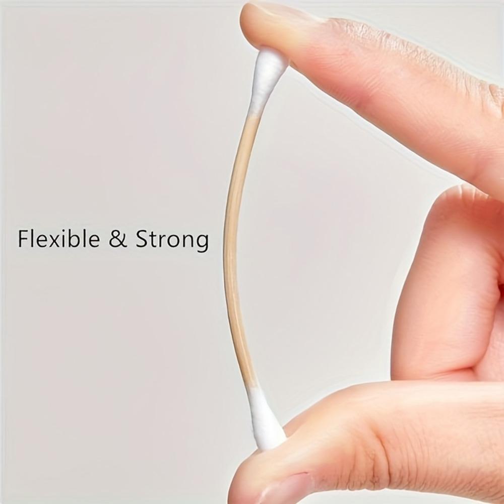 200/400 деревянных ватных палочек, бамбуковые ватные палочки, экологически чистые, с двойным кончиком, без пластиковых ушных палочек, коробка из крафт-бумаги (ящик для хранения вещей)