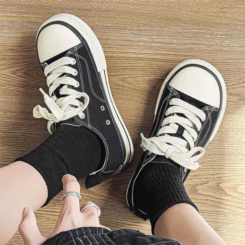 2025 New Student Couple Low-top Canvas Shoes Men's and Women's Shoes Guochao Niche Sports and Leisure Big Head Shoes X199