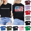 Women's Fashion Casual Printed Short Sleeve Round Neck Pullover Tops