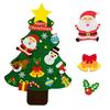 DIY Felt Christmas Tree with 21 Ornaments for Toddlers Kids Home Wall Door Hanging Christmas Craft Kit with String Lights for Xmas Party Supplies