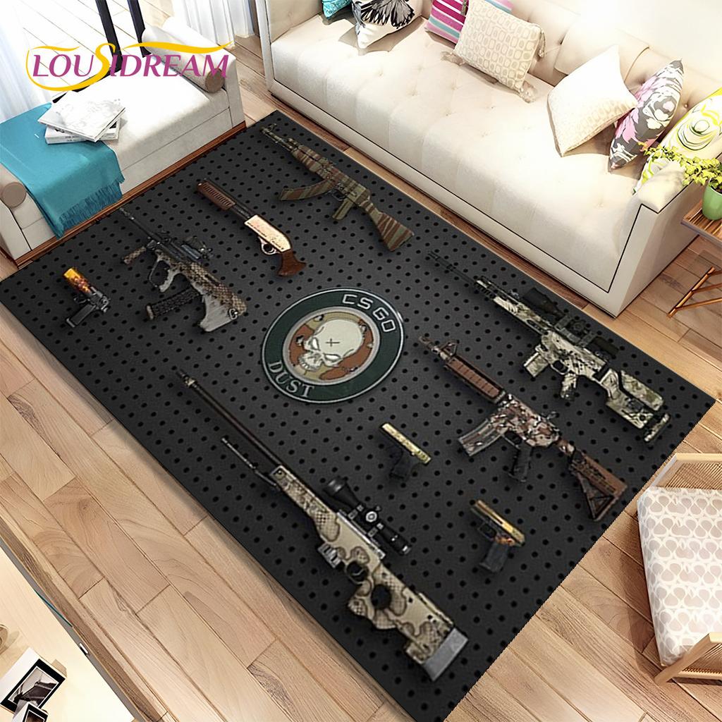 CS, USP, AK, M4, AWP, коврик для винтовки, пистолета, пистолета, ковер для дома, гостиной, спальни, дивана, коврик для двери, декор, нескользящий напольный коврик