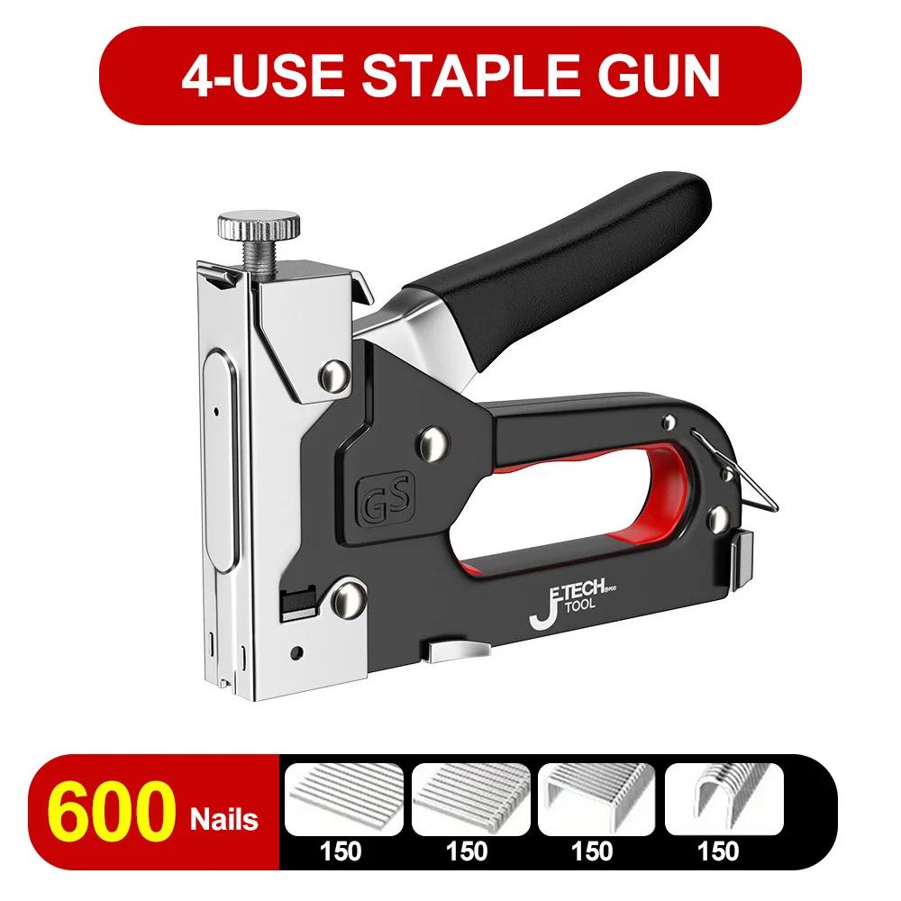 4 в 1 ручной гвоздезабивной пистолет строительный степлер мощный степлер пневматический гвоздезабивной пистолет для деревообработки с 600 скобами инструменты для столярных работ