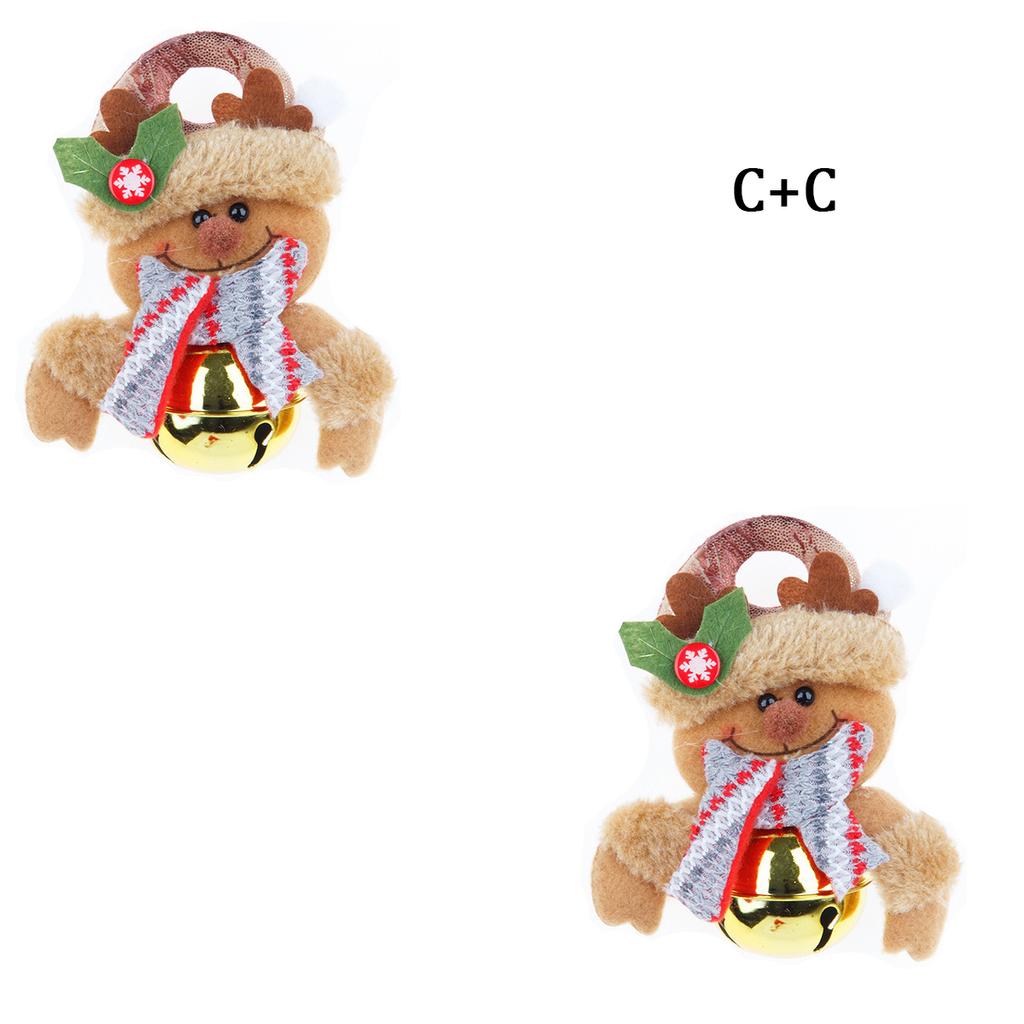 Рождественский колокольчик, рождественская кукла, мультяшный металлический круглый колокольчик, украшение для рождественской елки