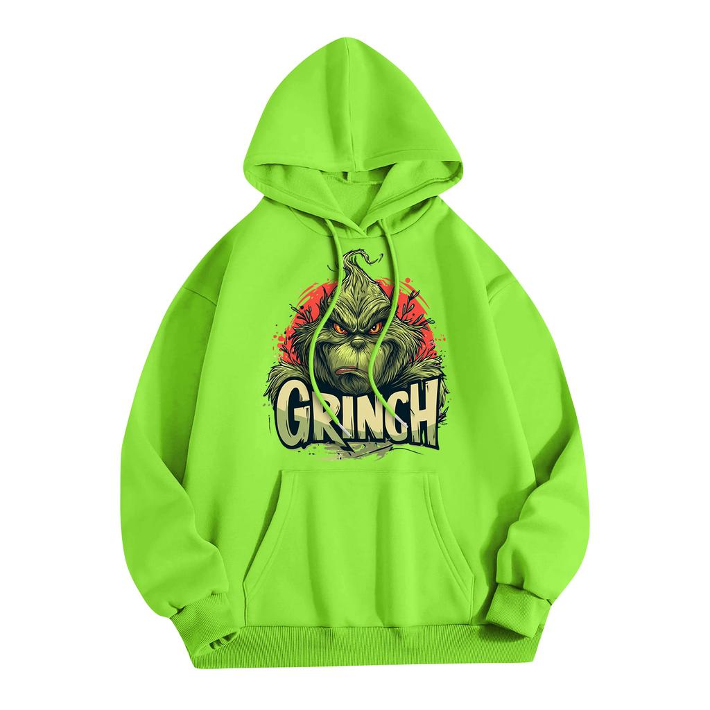 Women's Fashion Christmas Printed Casual Hooded Sweatshirt With Pockets