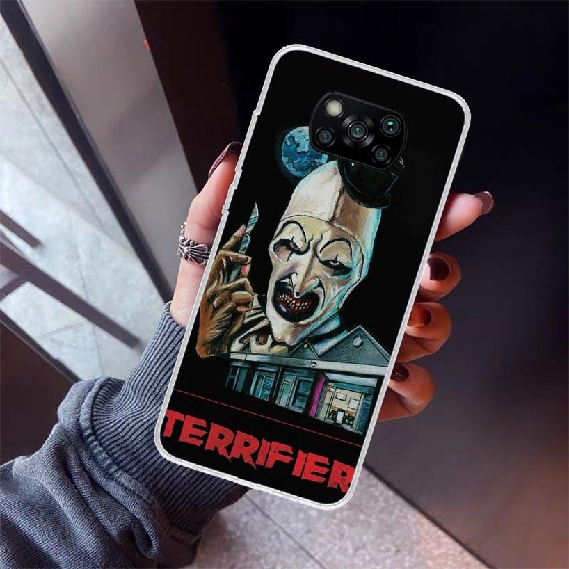 Horror Movie Terrifier Phone Case For Xiaomi Poco X7 X6 X5 Pro F7 Ultra Redmi 15C 15 13 13C 12 12C 10 10A 10C 9 9A 9C 9T Shell P