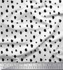 White Japan Crepe Satin Fabric Brush Stroke & Dots Abstract Fabric Prints By Metre 42 Inch