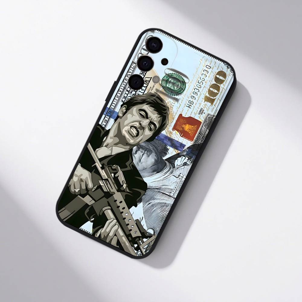 Чехол для телефона S-Scarfaces Tony Montana для Samsung S25,S24,S21,S22,S23,S30,Ultra,S20,Plus,Fe,Lite,5G Черный