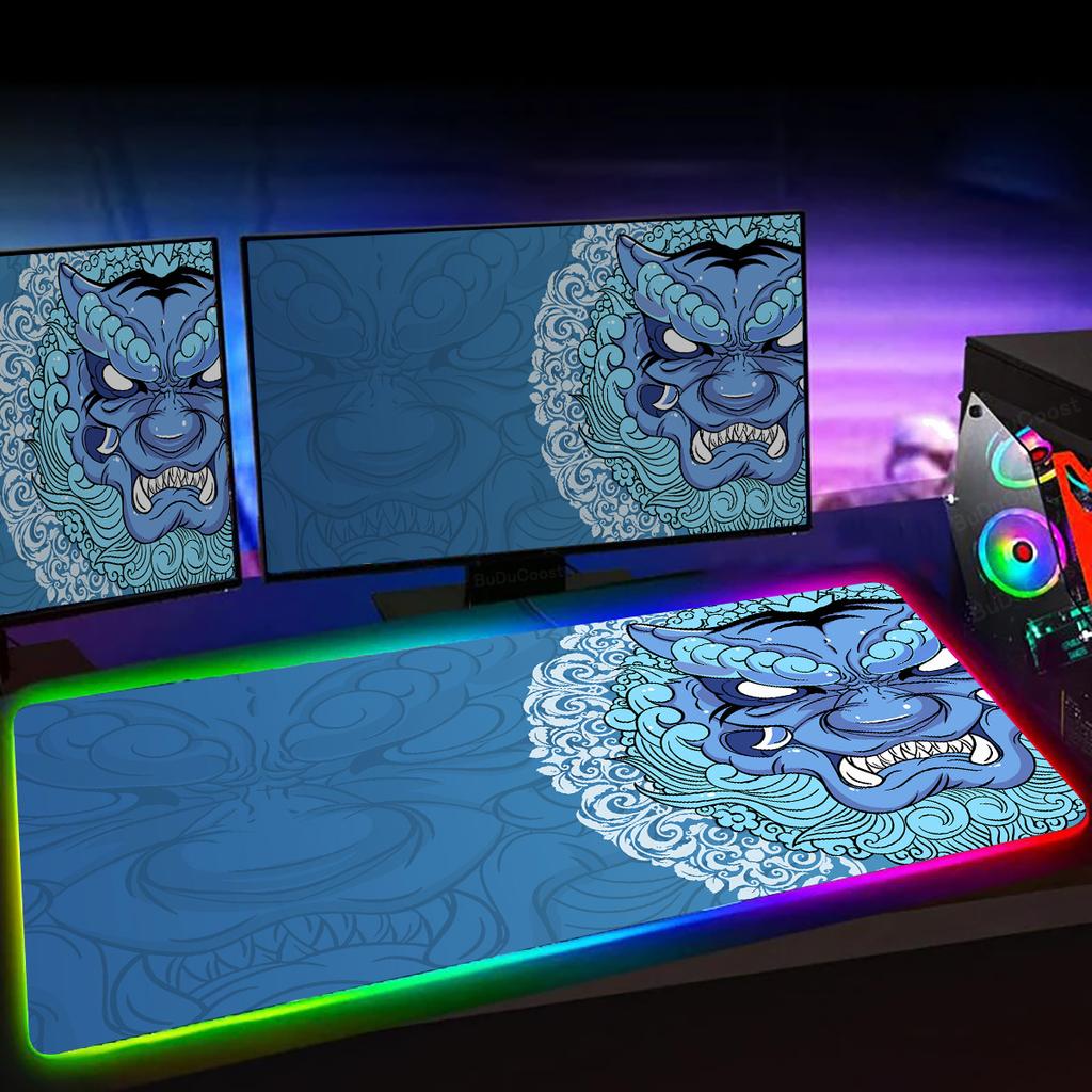 Игровой коврик для мыши Tiger большого размера, RGB-подсветка, индивидуальный дизайн с изображением, коврик для стола ПК XXL, коврик DIY, светодиодный, для игрока