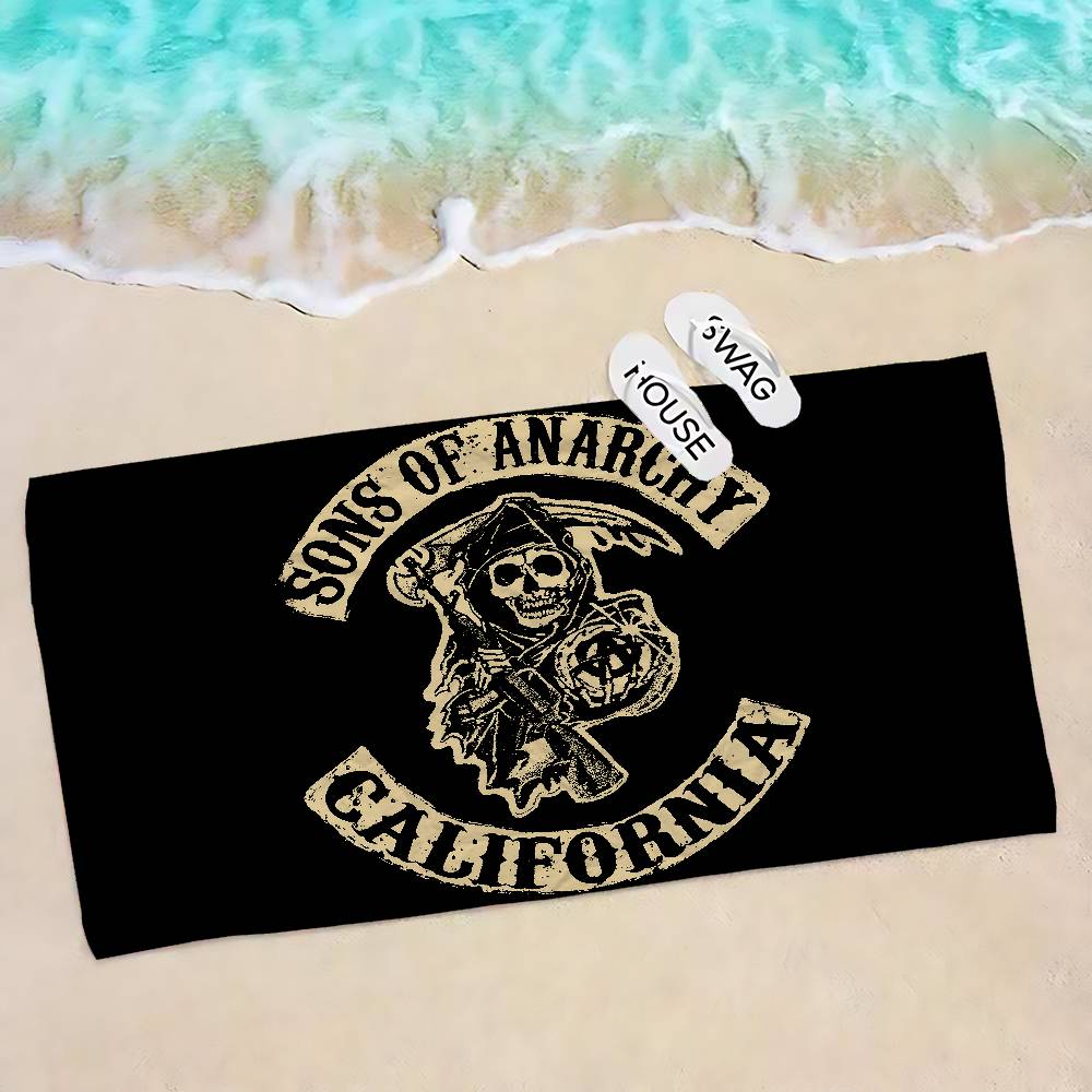Son Of Anarchy American Bath Towel Microfiber Soft Water Absorbing Breathable For Girl Kids Decorative Cartoon Beach Towel