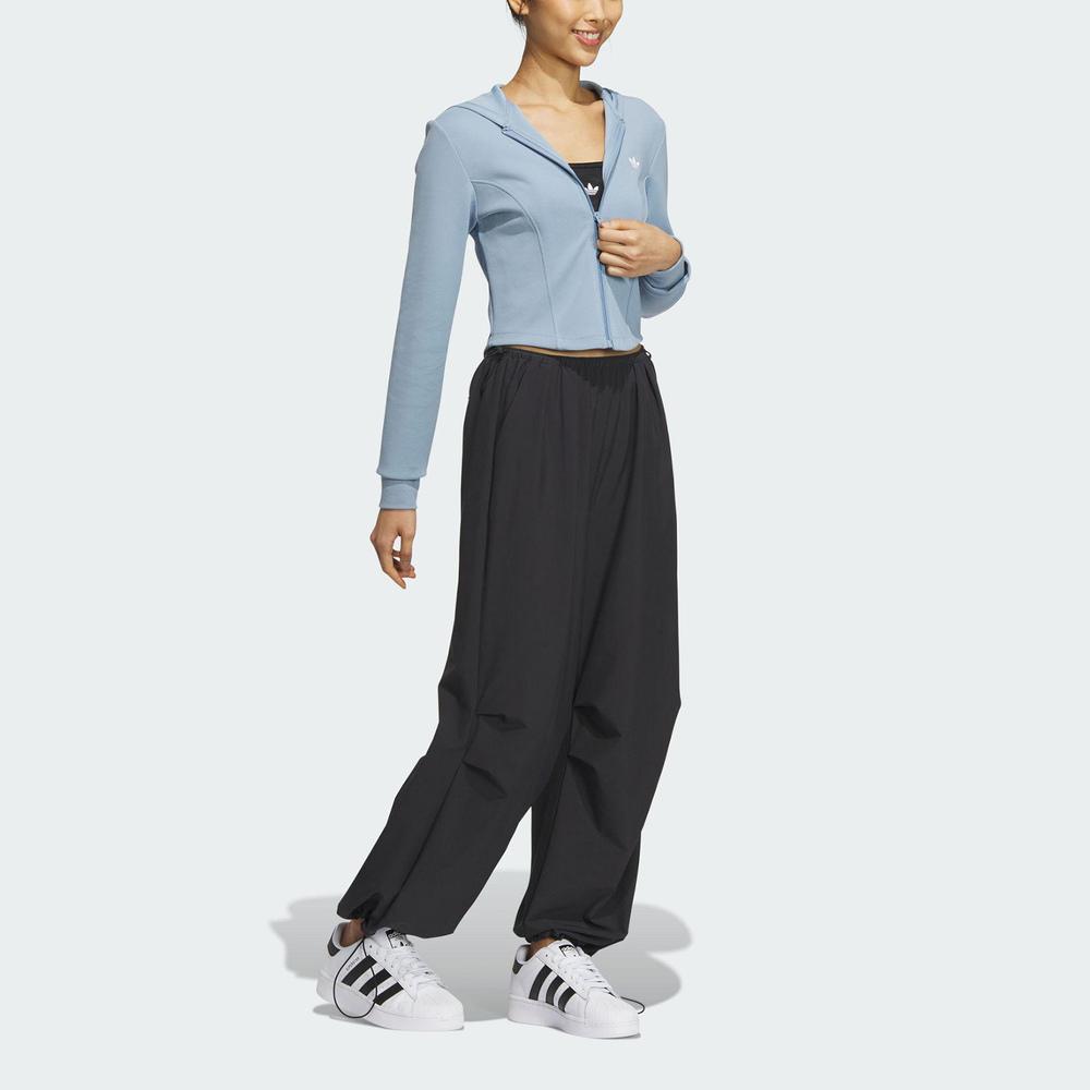 adidas Оригинальная куртка Spice Girls Series с корсетом и капюшоном, однотонная женская куртка с логотипом синего цвета IX1906
