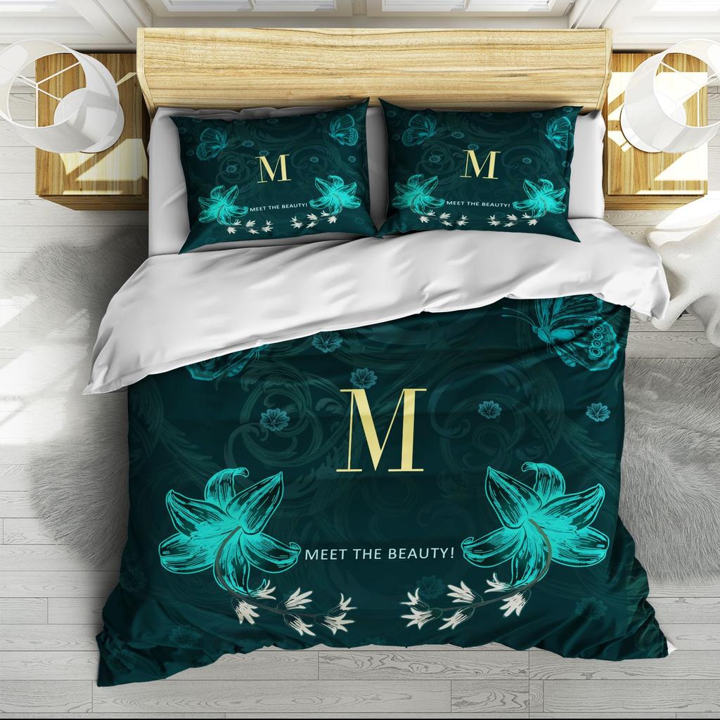 Digital Printing Three-Piece Set Retro Pattern Quilt Cover Sheets Can Be Determined