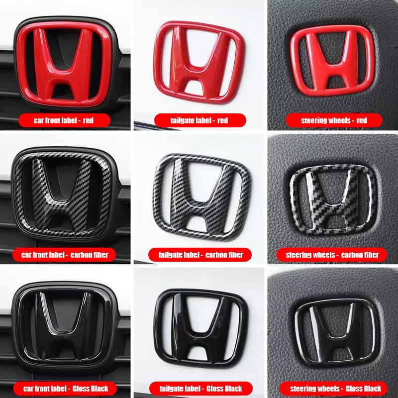 3 шт. ABS Автомобильный Руль Багажник Значок Передняя Решетка Логотип Для Honda Civic 2019 2018 2017 2016 10-е поколение Стайлинг AL7