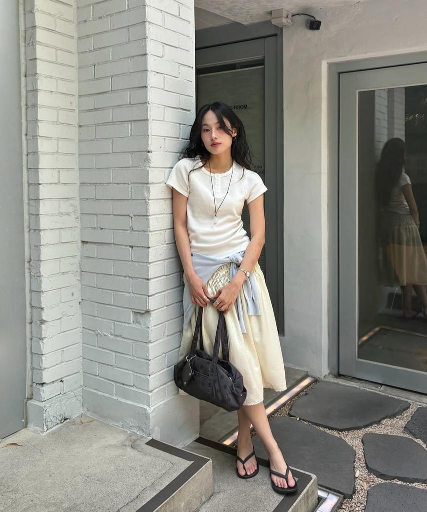 Waffle Henley T-shirt JUCYJUDY J1Ts321D