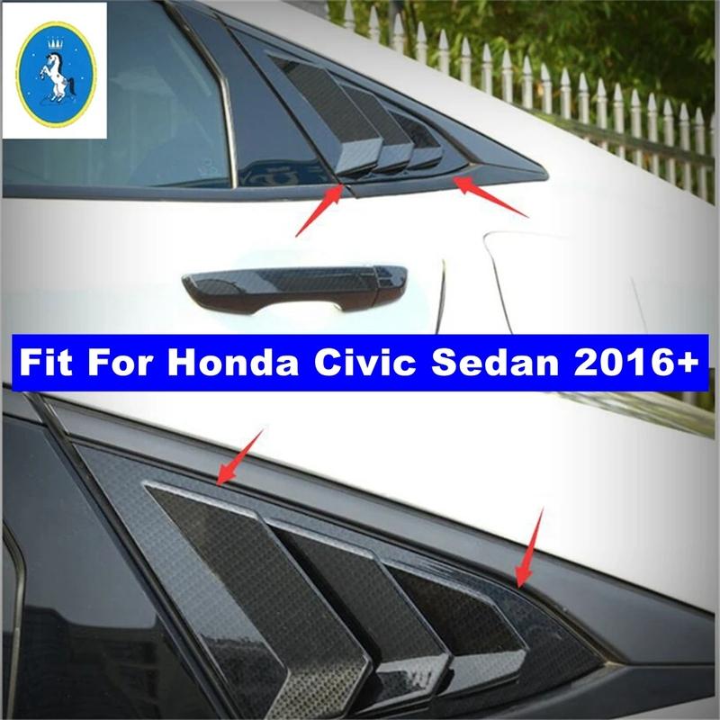 Auto Rear Window Pillar C Post Vent Louvers Scoop Decor Panel Cover Trim For Honda Civic Sedan 2016 - Interior Accessories