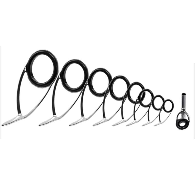 9 шт. Кольца из нержавеющей стали с керамическими вставками, наконечник удилища, кольца-направляющие для удилища, одинарные/двойные лапки, кольца-направляющие для удилища, долговечные