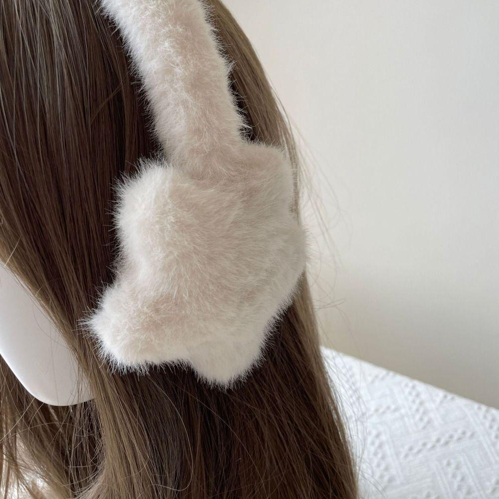 Winter Ear Protection Fluffy Ear Muffs Star/Heart/Cat Design Plush Earmuffs  Girl Gifts