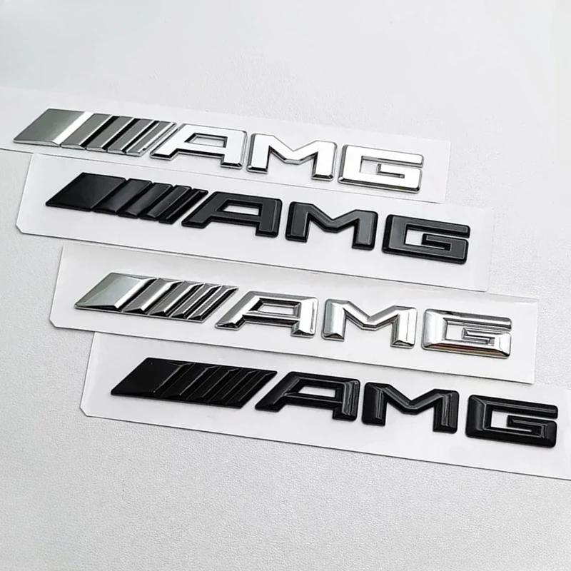 SUK3 1pcs ABS Black Logo AMG Emblem Letters Car Trunk Badge For Mercedes Benz W204 W205 W176 W177 W212 W213 AMG Sticker Accessories