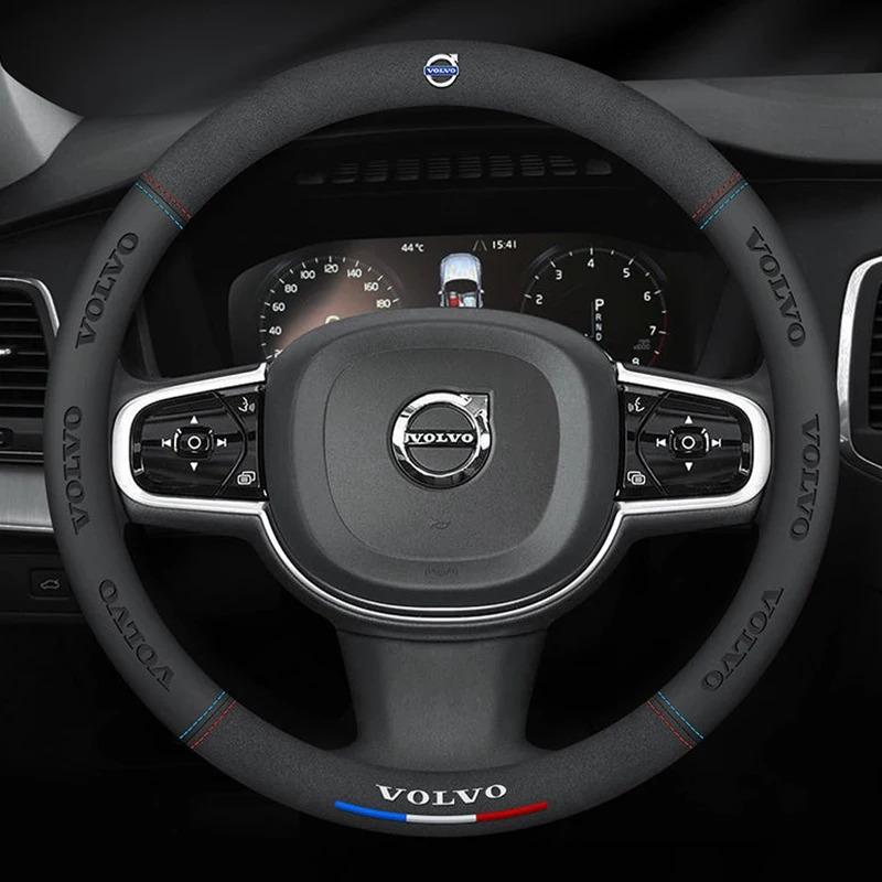 Volvo XC40 XC60 XC70 XC90 V40 V50 V60 V70 C30 C70 S40 S60 S80 S90 Suede Leather Anti-slip Car Steering Wheel Cover Accessories ari963