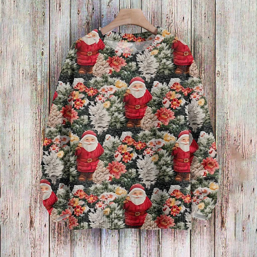 Christmas Sweatshirts For Women Knit Sweater Cute Shirt Fall Crewneck Pullover Tops